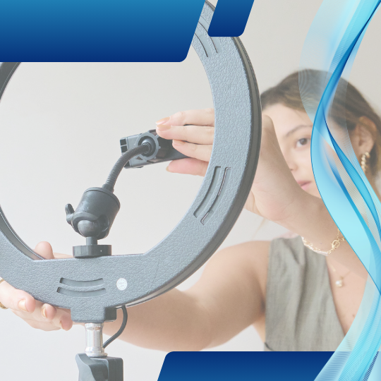 Women setting up camera for selfie